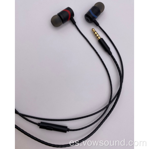 Sport In Ear Earphone Auricular con cable de metal